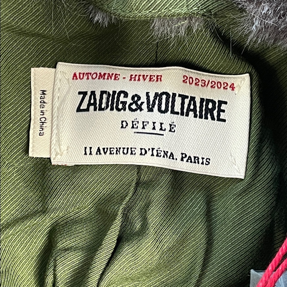NWT Zadig & Voltaire Monacoco Faux Fur Coat Longline Trench Gray Sz L - Picture 10 of 16